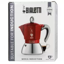 Bialetti Moka Induction 4 Kop. Espressokande Rød