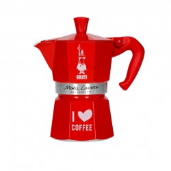 Bialetti Moka Lovers 3 Kop. Espressokande Rød - I Love Coffee