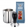 House of Barista Tamper, Mjölkkanna & 500g Super Crema