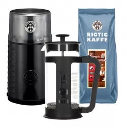 House of Barista Kaffekværn Inkl. Bialetti Smart Stempelkande 0,35 L & Kaffe