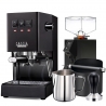 Gaggia Classic Evo Pro Svart Espressomaskin Inkl. Eureka Mignon Perfetto Espressokvarn & Baristautrustning