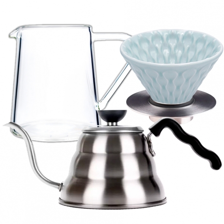 Loveramics Filterbryggning Set Inkl. Mellow Dripper 2 Kopp, Stativ, Glaskanna & V60 Vattenkokare