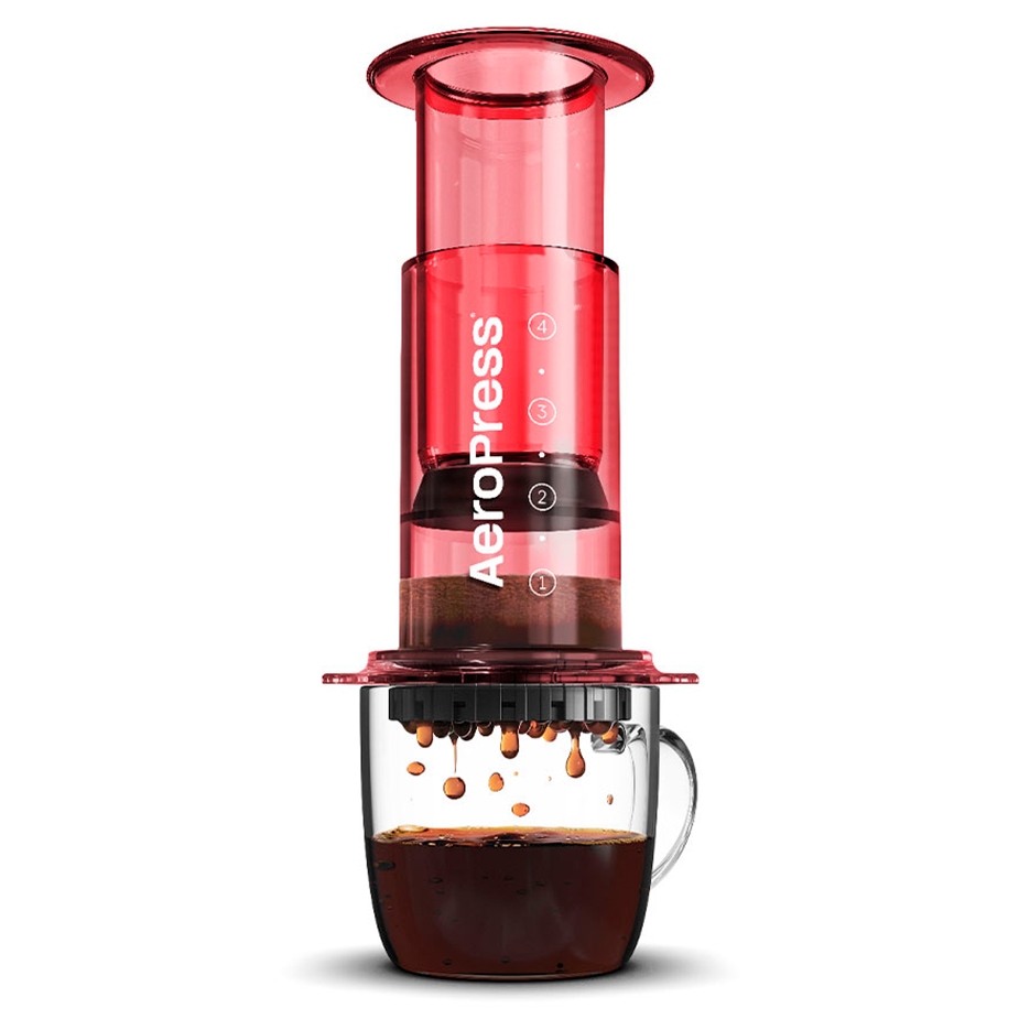 AeroPress Clear Röd Resebryggare