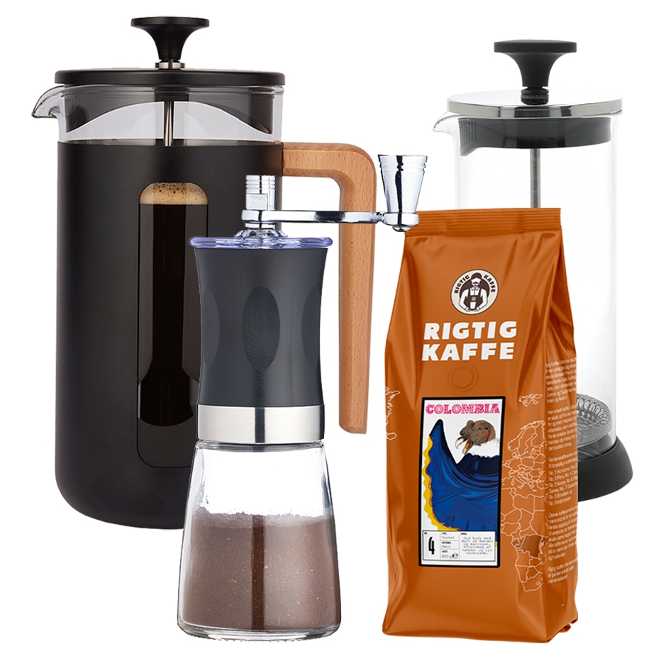 La Cafetière Pisa 8 Koppar Kaffepress Svart Inkl. Kaffekvarn, Mjölkskummare & Kaffe