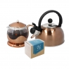La Cafetière Izmir 2 Kop. Tebrygger Kobber Inkl. Kedel 1,3 L Kobber & 10 stk NUTE Earl Grey Økologisk Tebreve