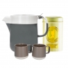 La Cafetière Barcelona 4 Kop. Tebrygger Cool Grey Inkl. Krus 30 cl 2 Stk Grå & Østerlandsk Ginger & Lemon Økologisk 125g