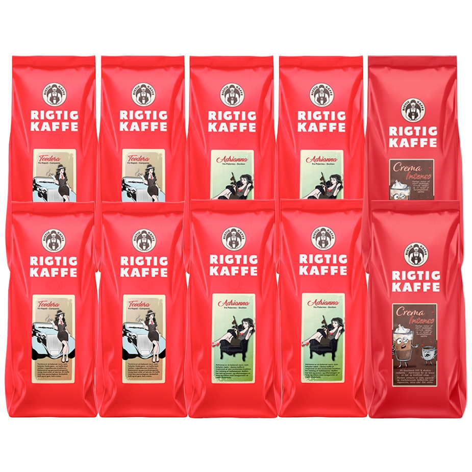 Rigtig Kaffe Adrianna, Teodora & Crema Intenso 6 kg