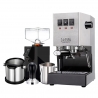 Gaggia Classic E24 Stål Espressomaskine Inkl. Eureka Mignon Perfetto & Baristaudstyr