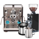 Profitec RIDE Espressomaskin Inkl. Eureka Mignon Libra 65 Krom/Mattsvart Kaffekvarn, Knockbox &amp; Mjölkkanna 0,5L