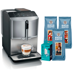 Siemens TF305E04 EQ300 Espressomaskine Inkl. Plejepakke Espresso Care & 1,5kg Rigtig Kaffe Hele Kaffebønner