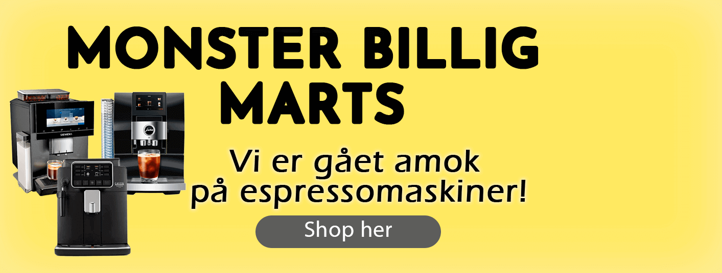 Spar stort på espressomaskiner i marts!